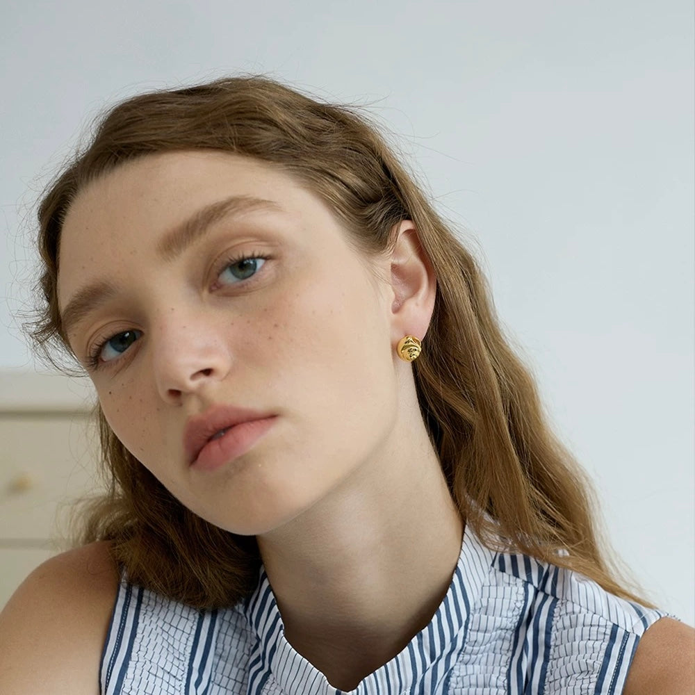 Gold Spiral Ear Studs