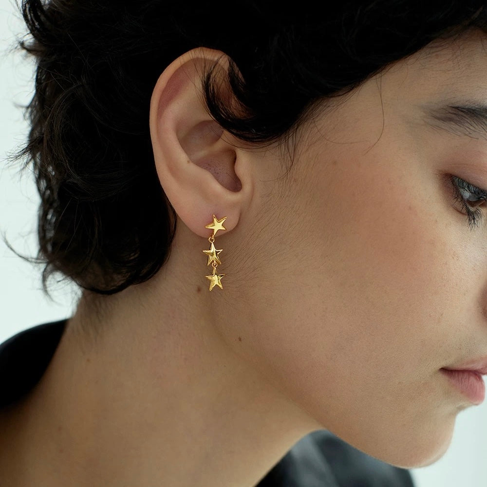 Starlight trio drop earrings