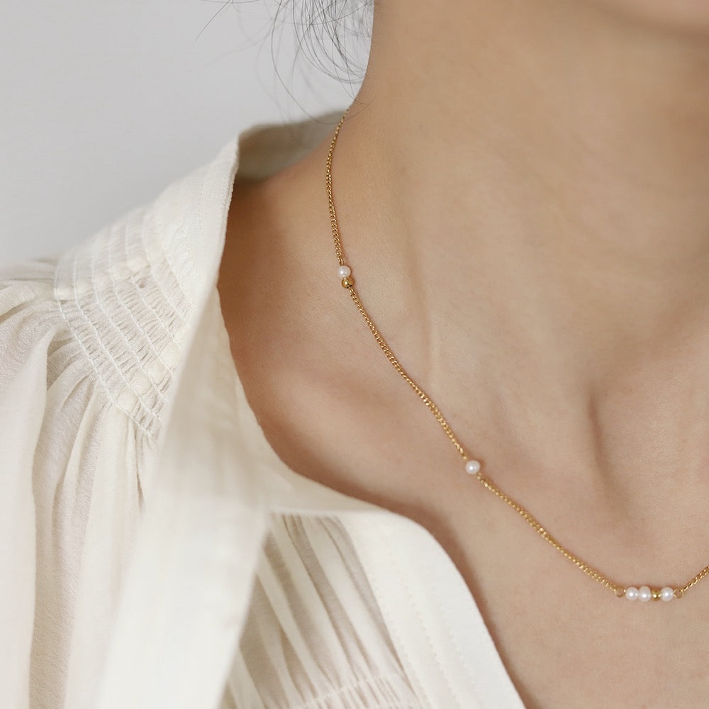 Mini Pearl Chain Necklace