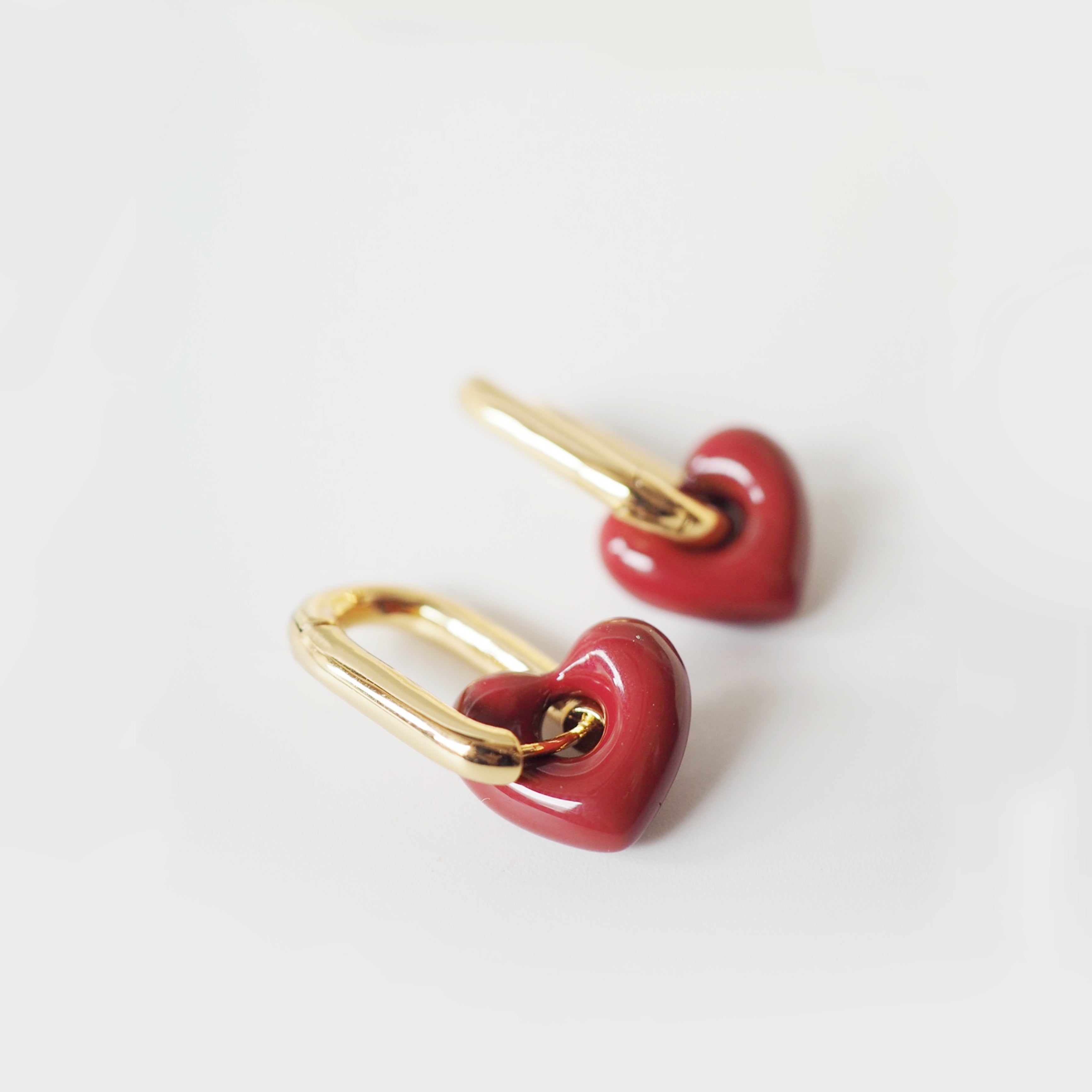 Heart x Gold Huggie Earrings