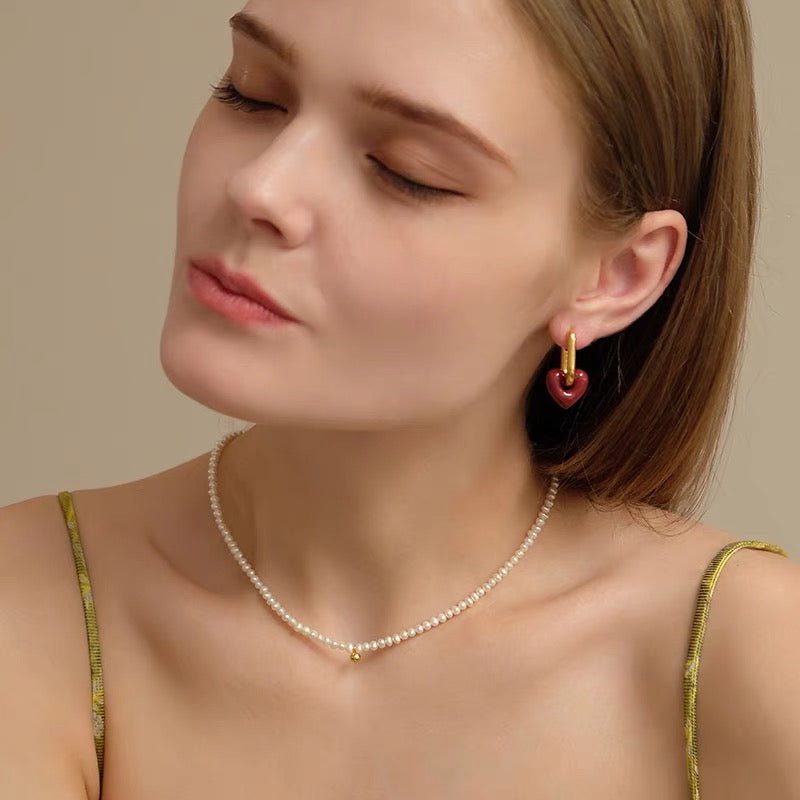 Heart x Gold Huggie Earrings