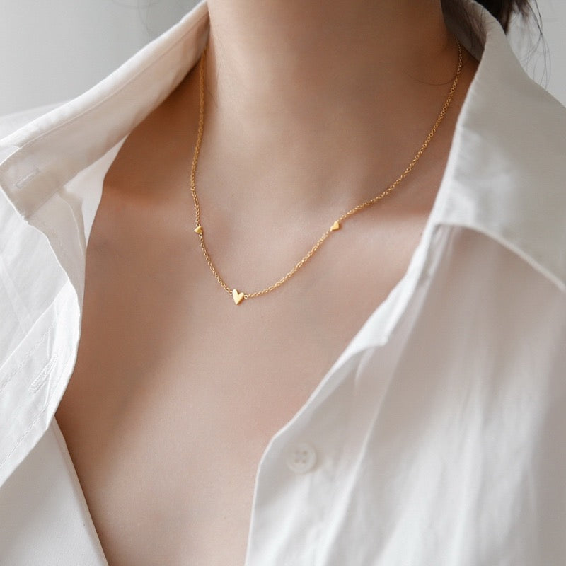 Mini Hearty Gold Chain Necklace
