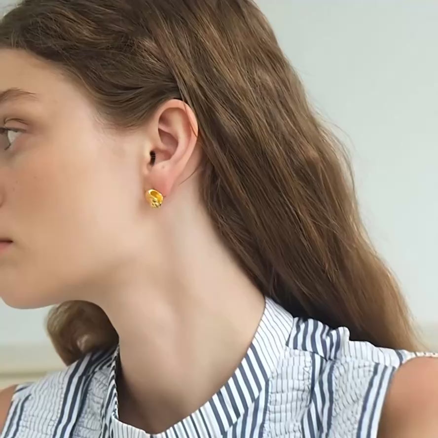 Gold Spiral Ear Studs