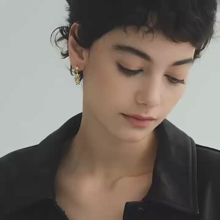 Starlight trio drop earrings