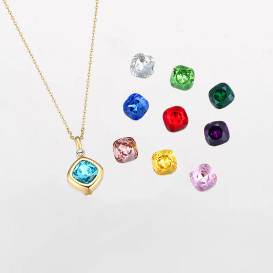 Colour Pop- Interchangeable Zicron Stone Pendant Necklace