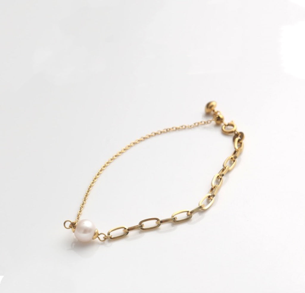 Mina Pearl Double Chain Bracelet