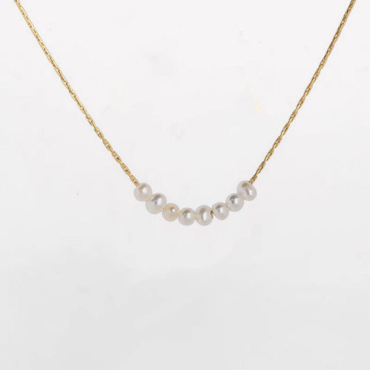 Mini Pearl Necklace Gold