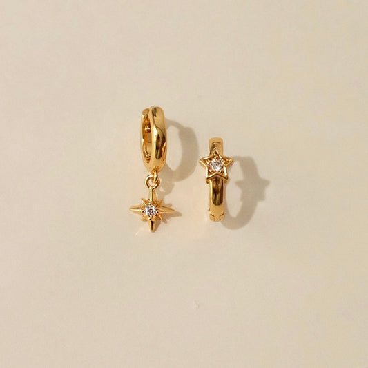 Starry Gold Huggie Earrings