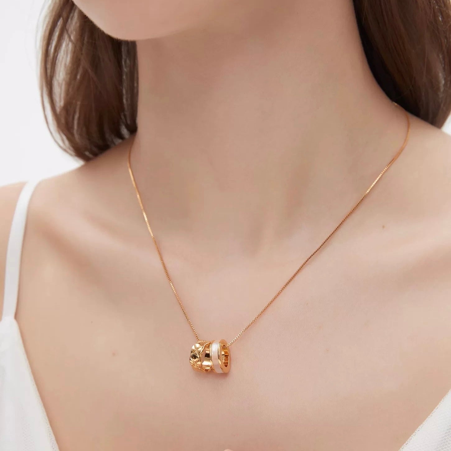 1-Arpels Double Ring Necklace