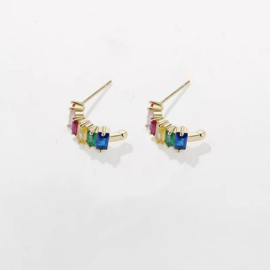 Colour Pop- Rainbow Zicron Ear Studs