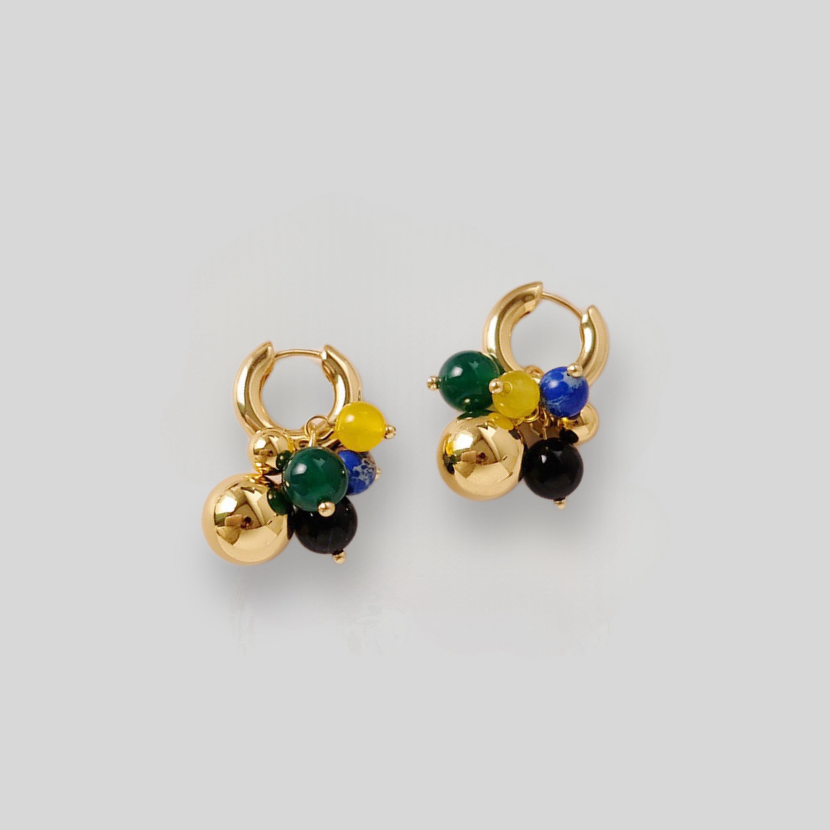 Petra colourful Agate Bead Huggies Earrings