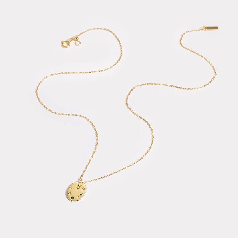 Gold colour palette necklace