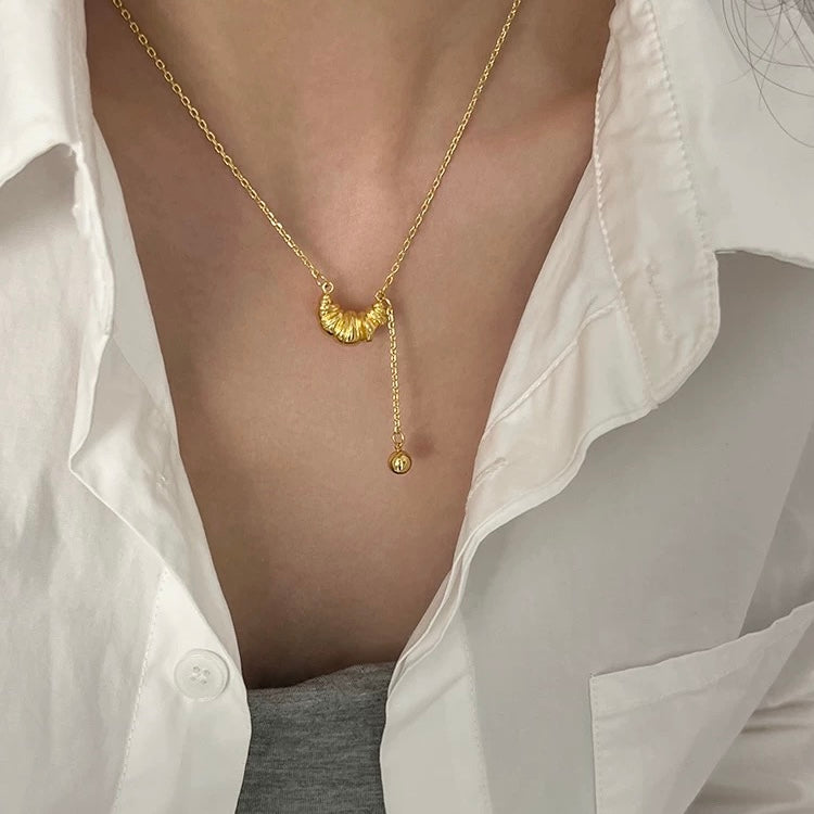 1-Croissant Gold Necklace