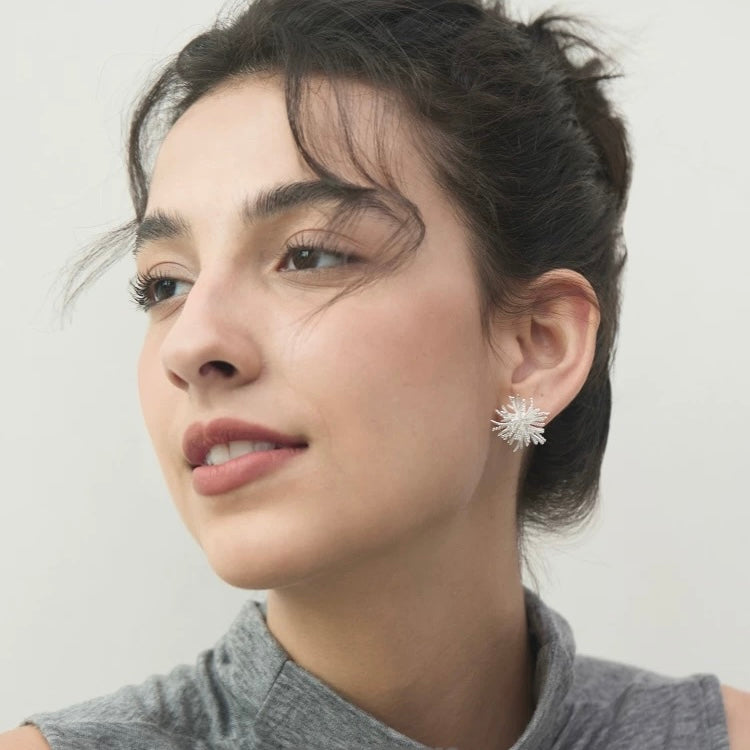 Dandelion Silver Ear Studs