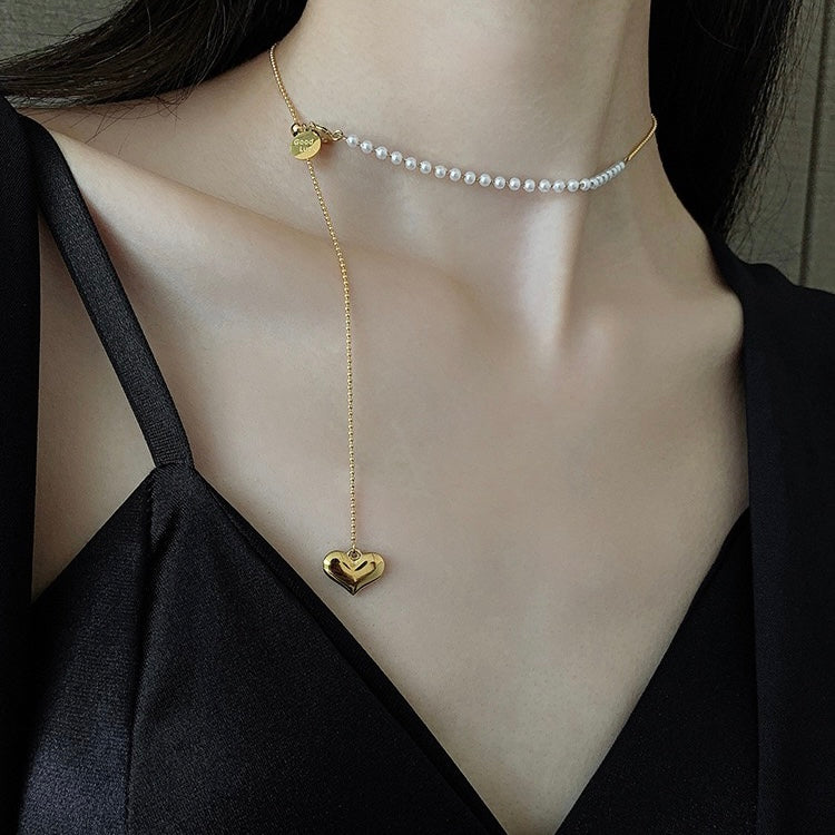 Annabelle Heart Pearl Necklace