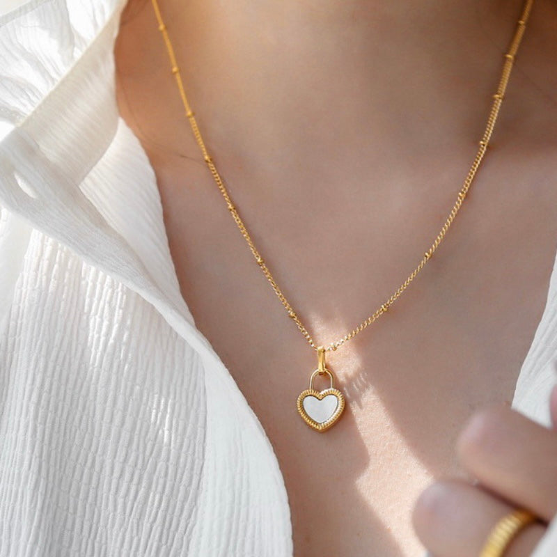 2in1 Black and White Heart Necklace