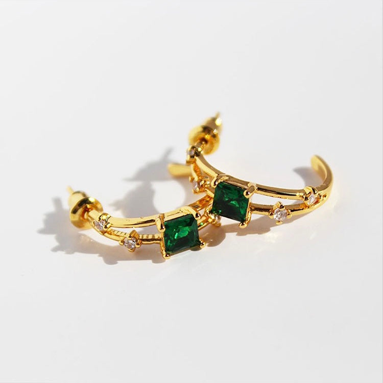 Ann Green Gemstone Hoop Earrings