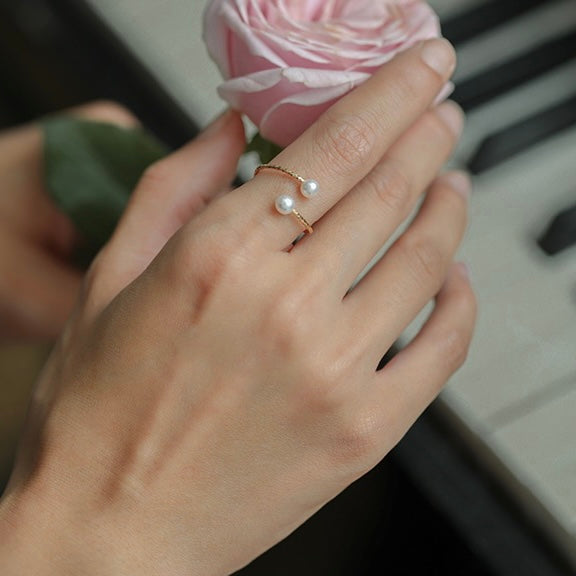 Aurora Pearl Adjustable Ring