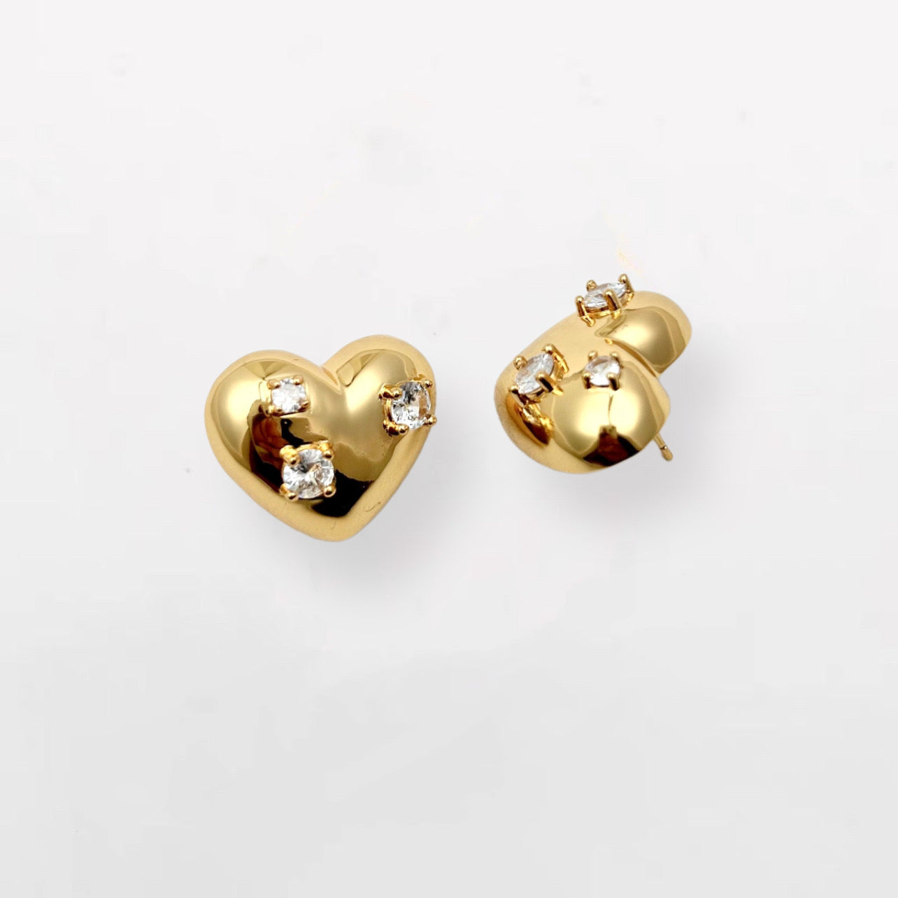 Hearty Puffed Ear Studs