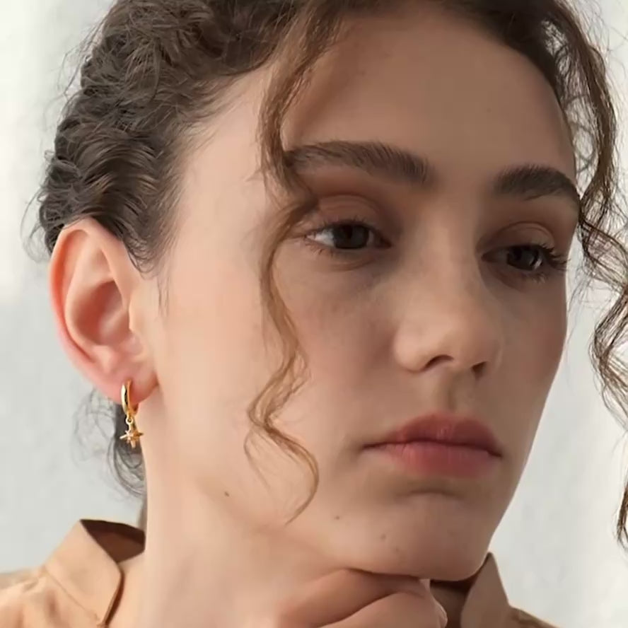 Starry Gold Huggie Earrings