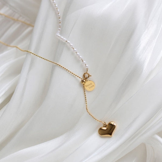 Annabelle Heart Pearl Necklace