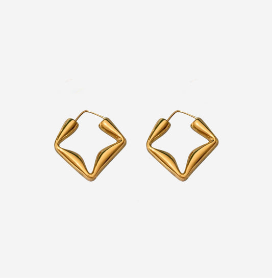 Starry Gold Hoops