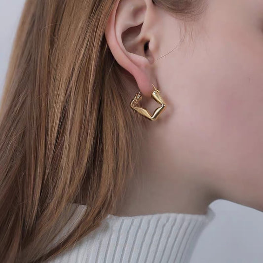 Starry Gold Hoops