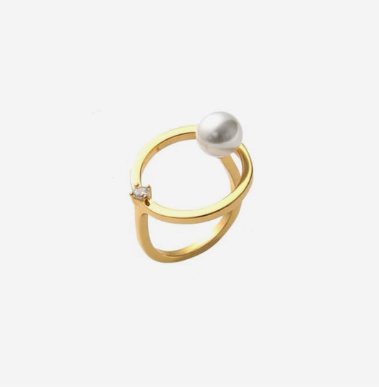 Carine Pearl Adjustable Ring