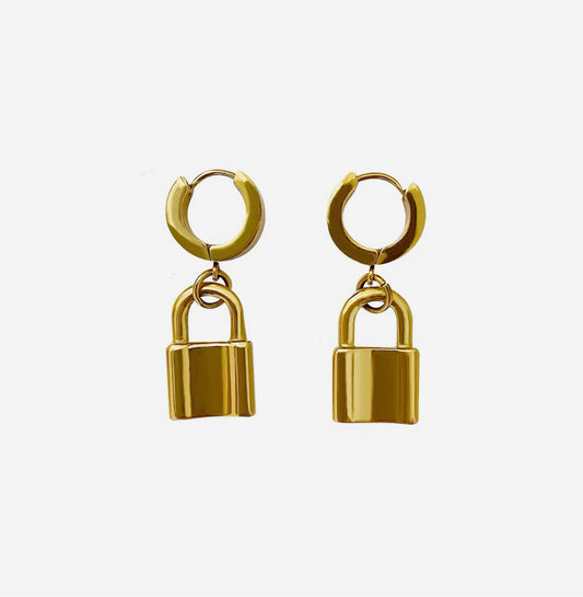 ‘Lock it’ Statement Earrings