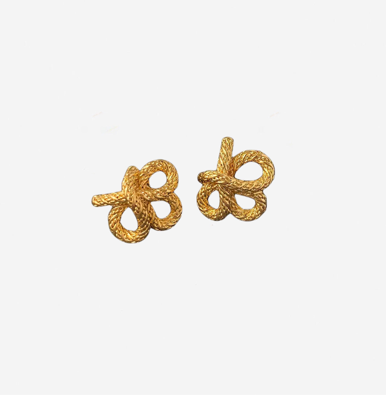 Twist Bow Gold Studs